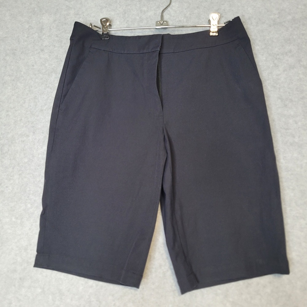Lafayette 148 New York Navy Blue Bermuda Shorts Size 6 Tailored Dress Shorts